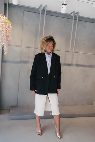 Blazer over size uni noir Jacky